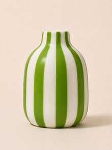 1pc Colorful Vertical Striped Decorative Vase, Dopamine Style Tabletop Vase For Dried Flowers, Home Living Room Desk Ornament - Striped Small Round Bottle - View 8