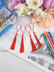 30/60/80/120pcs Slippery Jewelry, Souvenir Bookmark Tassels, Soft Silky Tassels, 2-Inch Rope Loops And Small Chinese Knots, Suitable For Jewelry Making And DIY Crafts (Red) - Red - View 4