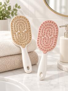 1PC Pastel Hair Brush Set Soft Cushion Massage Comb Anti Tangle Detangling Brush For Women Daily Hair Styling Beauty Accessories - One Size - View 9