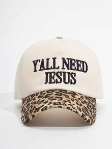 1pc Women's "You All Need Jesus" Trucker Hat, Personalized Letter Embroidery Baseball Cap, Street Fashion 5-Panel Hat, Outdoor Sun Protection Casual Hat, Suitable For Spring/Autumn Travel, Beach Vacation Wear - Multicolor - View 5