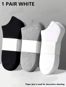 20/15/10/5/1 Pair Men's Minimalist Solid Color Low-Cut Socks, Moisture-Wicking Breathable, Invisible Socks, Suitable For All Seasons - Multicolor - View 30