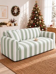 1pc Christmas Color Block Milk Silk Sofa Cover Machine Washable, Includes Matching Unfilled Pillow Case, Pet Scratch Resistant, Sofa Protector - Multicolor - View 8
