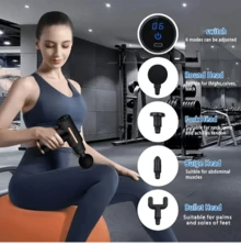 LEVIATECH Portable Mini Massage Gun With LED Touch Screen, Adjustable Speed, Rechargeable Design, 4 Interchangeable Massage Heads, Deep Tissue Percussion Massager For Neck, Shoulders, Back, Waist And Full Body, Gift For Men And Women - Liquid Crystal - View 4