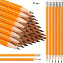 8/12/100pcs Yellow Graphite Pencil Set With Eraser, HB Writing Drawing Sketching Pencils, Classic Stationery Supplies, Back To School Essentials - Sets - View 13