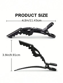 12/6/1 Crocodile Clip Multi-Functional Hair Distribution Clip, Side-Parting Clip For Bangs, Suitable For Both Men And Women, Suitable For Daily Use, Hair Accessory, Hairstyle, Salon Styling, Duckbill Clip, Low-Priced Hair Accessory Tool. - Black - View 5