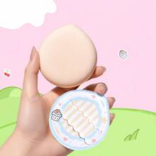 1pc Cartoon Marshmallow Makeup Powder Puff, Soft Dual-Use Dry And Wet Powder Puff, Suitable For Foundation And Loose Powder - Baby Blue - View 4