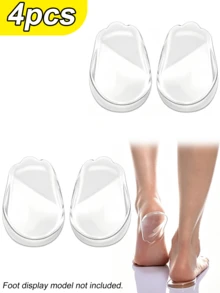 4PCS Solid Color Silicone Heel Pads For Beach, Outdoor, All Season - 4PCS Transparent - View 6