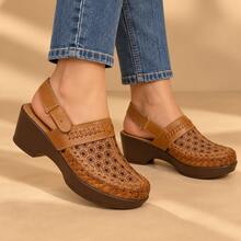 Women Platforms & Wedge Sandals - Coffee Brown - View 1