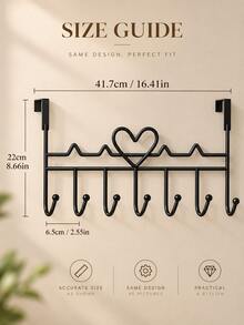 No-Drill Over-The-Door Hanging Storage Rack, Multi-Functional Iron Coat Rack, 7-Hook Door Back Coat & Hat Hook Towel Rack, Suitable For Bedroom, Bathroom, Kitchen Clothing, Hats, Bags, Scarves Storage - Multicolor - View 8