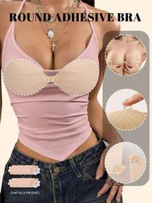 1pc Women's Invisible Silicone Bra, Front Closure Design, Invisible Push-Up Bra Pads Adhesive, Suitable For Dresses, Robes, Wedding Dresses And Other Occasions - Multi-color - View 1