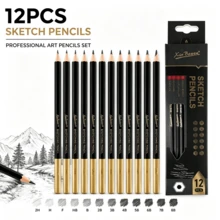 12pcs Professional Sketching Pencils, 2H-8B Drawing Pencil Set, Professional Hand-Drawn Sketching Pencils, Ideal Choice For Artists, Students And Beginners Sketching Creation, Back To School Gift, Christmas Gift - Sketch Pencil Set - View 1