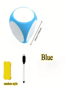 1 pieza Juego de dados de pizarra blanca EVA borrables y reutilizables, que incluye un borrador y un bolígrafo, es una herramienta divertida para el aula adecuada para desarrollar habilidades de matemáticas e inglés. - Multicolor - Ver 12