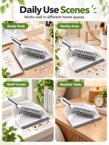 Mini Broom And Dustpan Cleaning Set - Suitable For Home Cleaning And Small Spaces; Includes Mini Broom, Keyboard Brush And Plastic Dustpan; Perfect For Cleaning Car Interior, Home, Desk, Kitchen And Pet Mess. - Multicolor - View 10