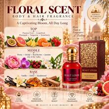 BEAUT LOVER Set Semprotan Wewangian Rambut & Tubuh 3 Buah, 50ml/1.69Fl.Oz Per Botol, Seri Semprotan Wewangian Rambut & Tubuh, Set Hadiah Penyegar Harian - Aroma kopi + Aroma buah-buahan manis + Aroma bunga - View 8
