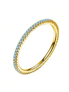 1pc Zirconia Sparkling Ring, Women's Classic Transparent Shiny Ring, Vintage Style, Can Be Used As Finger Accessory Or Gift - Ring - View 30