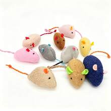 1-10pcs Set Rattle Cat & Mouse Toys, Faux Fur Cat & Mouse Toys, Interactive Cat Toys, Indoor Cat Toys - Multicolor - View 6