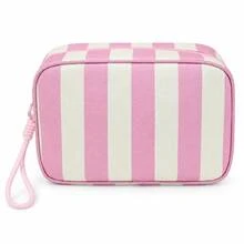 Cute Casual Striped Women's Makeup Bag, A Fashionable Striped Toiletry Bag With Braided Rope Zipper Design Storage Bag, Lightweight And Portable Opening And Closing, Easy To Store; Available In Multiple Colors, Convenient For Travel And Daily Use - Multicolor - View 18