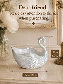 1pc Swan Shaped Storage Organizer Box, Decorative Swan Display Rack, Kitchen Utensil Storage Holder, Makeup Brush Holder, Desktop Storage Basket, Bathroom Vanity Organizer, Home Decor Countertop Ornament, Cute Gift, School Desk Accessory, Wedding Halloween - Multicolor - View 9