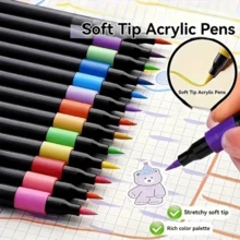 80 buah/Set Pulpen Akrilik Mengkilap Tinggi, Pulpen Gel, Pulpen Warna Cepat Kering Kapasitas Besar, Perlengkapan Sekolah, Set Pulpen Perencana DIY, Set Melukis, Alat Tulis Belajar, Spidol Warna, Cocok untuk Keramik, Kaca, Batu, dll. - MultiWarna - View 5