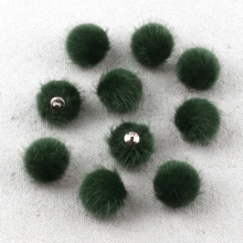 10pcs Faux Fur Pom Pom Charms With Gold Rings - Soft Velvet Mini Pom Pom Earring Accessories Set (Multi-Color Options) Suitable For DIY Tassel Earrings, Handbag Charms, Keychains, Hair Accessories And Winter Jewelry Making - Plush Round - View 9