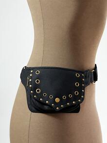 Adjustable Shoulder Strap Waist Bag, Punk Style Waist Bag Strap, Vintage Design Lightweight Leg Bag, Phone Storage Bag, Multi-Functional Durable Waist Bag - Multicolor - View 11