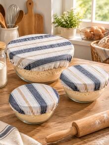3pcs Reusable Elastic Bowl Covers/Bread Fermentation & Sourdough Starter Covers/Stretchable Cloth Covers/Suitable For Refrigerator Storage/Bread Fermentation Covers/Baking Tools - Multicolor - View 11