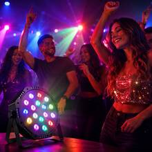 Smart LED Stage Light, RGB Par Light, 18 LED Bulb Stage Light, Party Light, Color Changing Stage Light With Remote Control, Wedding, Disco And Club Event Atmosphere Light - Single-color Lantern - View 3