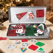 29pcs Christmas Theme Magnetic Tiles Set, Includes Christmas Character Magnetic Blocks, Can Freely Assemble Christmas House And Scene Models, STEM Sensory Toy, Back To School Preschool Magnetic Toy, Perfect Christmas And Halloween Gift For Children - Multicolor - View 5