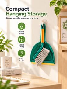Mini Broom And Dustpan Cleaning Set - Suitable For Home Cleaning And Small Spaces; Includes Mini Broom, Keyboard Brush And Plastic Dustpan; Perfect For Cleaning Car Interior, Home, Desk, Kitchen And Pet Mess. - Multicolor - View 7