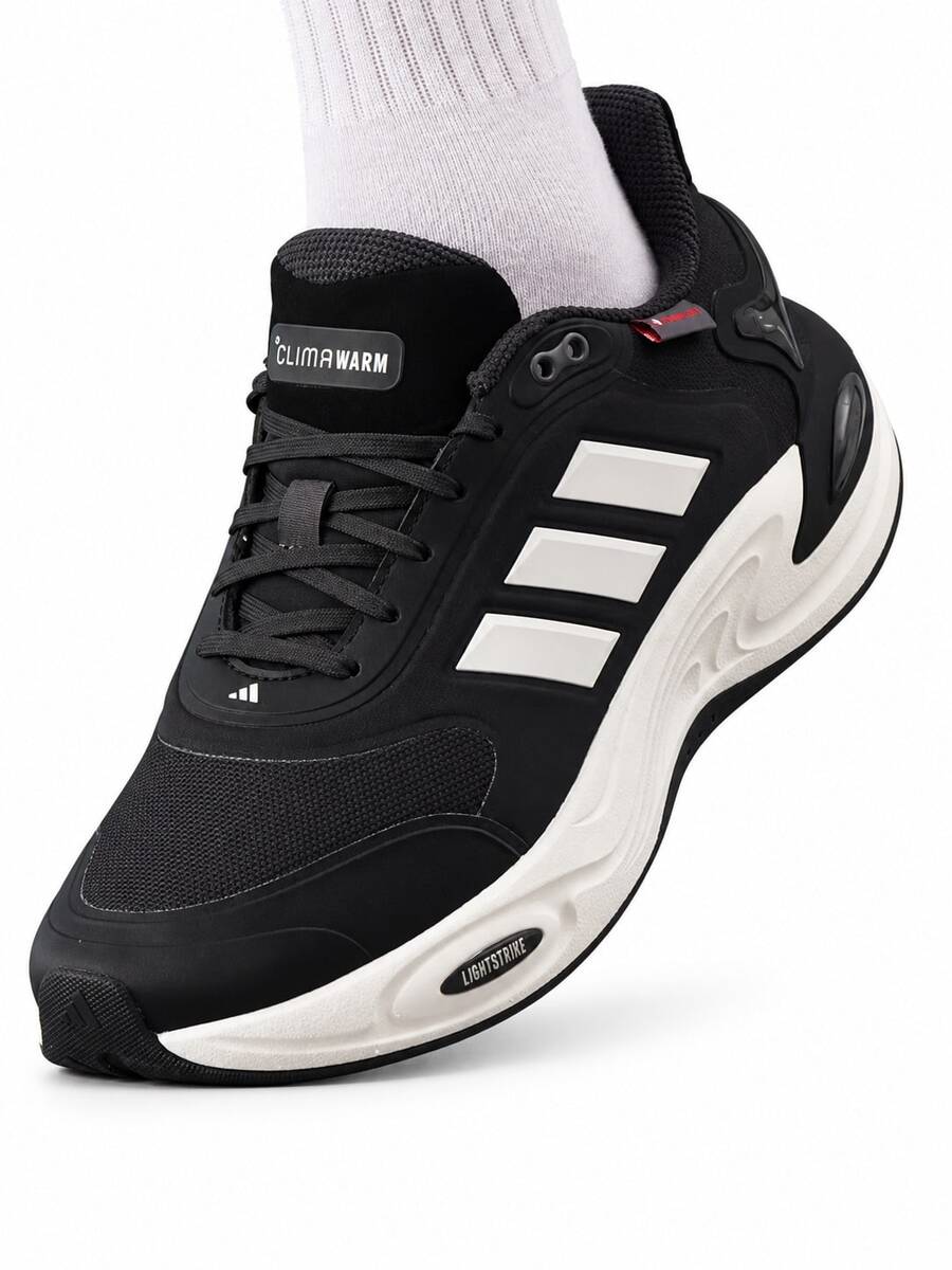 Adidas Sepatu atletik unisex CLIMA WARM terbaru, untuk latihan kebugaran, dan sepatu lari kasual dengan bantalan empuk. - Hitam dan Putih - View 1
