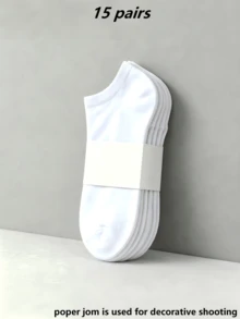 20/15/10/5/1 Pair Men's Minimalist Solid Color Low-Cut Socks, Moisture-Wicking Breathable, Invisible Socks, Suitable For All Seasons - Multicolor - View 21