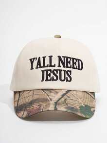 1pc Women's "You All Need Jesus" Trucker Hat, Personalized Letter Embroidery Baseball Cap, Street Fashion 5-Panel Hat, Outdoor Sun Protection Casual Hat, Suitable For Spring/Autumn Travel, Beach Vacation Wear - Multicolor - View 3