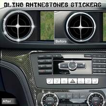 2pcs Shiny Synthetic Crystal Rhinestone Stickers, Suitable For Car/Phone/PC Decorative Stickers Accessories, Decorative Stickers - A - View 4