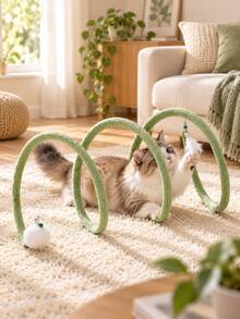 Foldable Cat Tunnel Spiral Interactive Toy With Detachable Bell, Indoor Self-Play Training Device, Mouse Feather Cat Teaser Wand, Kitten Energy-Burning Activity Tube, Crinkle Sound Pet Supplies, Ferret Rabbit Puppy Exercise Accessory Set - Multicolor - View 7