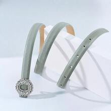 Women's Sky Blue Thin PU Belt, Suitable For Dresses, Jeans, Blazers, Adjustable And Lightweight - Multicolor - View 10