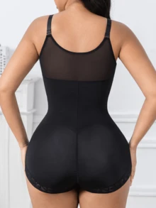 1pc Women's High Compression Shapewear, Adjustable Buckle, Butt Lift & Tummy Control, Body Shaping, Waist Cincher - Black - View 4