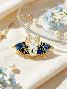 1pc Halloween Party Cartoon Animal Vintage Zinc Alloy Women's Brooch, Cute Bat Brooch For All Seasons, Fun Accessory For Bags, Suits, Daily Wear - Multicolor - View 7