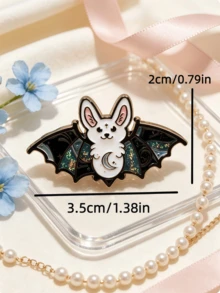 1pc Halloween Party Cartoon Animal Vintage Zinc Alloy Women's Brooch, Cute Bat Brooch For All Seasons, Fun Accessory For Bags, Suits, Daily Wear - Multicolor - View 9