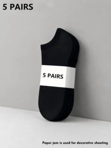 20/15/10/5/1 Pair Men's Minimalist Solid Color Low-Cut Socks, Moisture-Wicking Breathable, Invisible Socks, Suitable For All Seasons - Multicolor - View 25