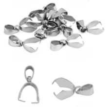 20pcs Silver Stainless Steel Embossed Pendant Connectors, For DIY Jewelry Making Bracelets Necklaces Earrings, Top Choice For Jewelry Lovers, Versatile For Daily Wear - Silver - View 2