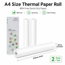 Kertas Printer Termal, Kertas Termal 8,5 x 11 Inci, Gulungan Kertas Termal Ukuran Kertas US Letter untuk Printer Portabel M08f M832, Gulungan Kertas Cetak A4 - A4 - View 3
