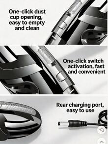 LEVIATECH Handheld Vacuum Cleaner - Cordless Car Vacuum Cleaner With Strong Suction! Rechargeable, Portable Mini Design For Home & Travel, Ideal For Pet Hair, USB Charging, Lightweight & Wet - Dry Use - Cordless - View 6