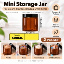 1-6Pcs/Set Clear PET Storage Jars With Lids, 50-500ml Empty Plastic Makeup Containers And Organizer Jars - Black - View 25