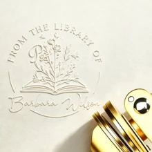 Personalized Embossing Stamp, Wedding Logo Stamp, Custom Wedding Invitation Embossing Stamp, Groom & Bride Wedding Gift - Gold - View 6