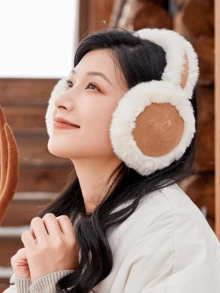 CAMEL CROWN Fleece Lined Thermal Ear Muffs, Winter Windproof Plush Ear Warmers For Skiing, Cycling, Outdoor Sports, Cold Weather Protection - Camel - View 2