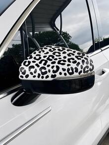 Leopard Print Car Decal Sticker, Cheetah Pattern Self-Adhesive Vinyl Waterproof Car Mirror Window Gas Tank Decor, DIY Cuttable Animal Print Car Accessories - A - View 4