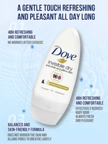 Dove Dove Invisible Dry 女用止汗滾珠，48小時吸汗微鹽配方，持久清新乾爽不黏膩，便攜式，0%酒精，保濕乳霜，腋下護理除味，適合日常、夏季、健身房及敏感肌，40ml - 隱形乾爽40ml - 查看 8