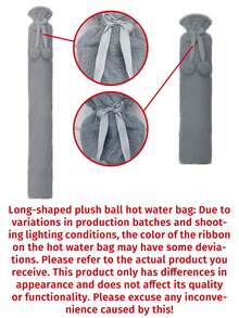 1pc Long-Shaped Hot Water Bag,Water-Filling Hand Warmer,Durable,Anti-Explosion,Winter Warm Supplies(Due To Different Batches,Colors Of The Inner Liner May Vary.We Apologize For Any Inconvenience Caused,Silk Ribbon,Rib Color, Design Randomly Assorted) - Multicolor - View 11