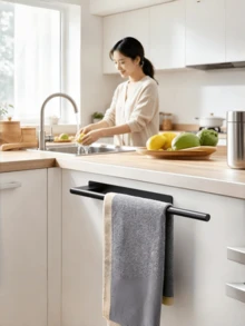Rak Handuk Kamar Mandi, Rak Handuk Kamar Mandi Tempel, Rak Handuk Stainless Steel, Dipasang di Dinding, Tanpa Pengeboran, Tanpa Perakitan, Pemasangan Mudah, Anti Karat dan Tahan Air, Daya Rekat Kuat, Cocok untuk Menggantung Handuk di Kamar Mandi, Toilet, Kamar Mandi dan Ruang Mandi, Cocok untuk Natal, Halloween - MultiWarna - View 10
