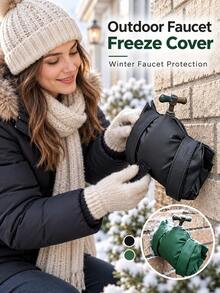 Outdoor Faucet Anti-Freeze Protection Cover; Winter Leather Faucet Cover, Outdoor Garden Faucet Insulation Sleeve, Thickened Cold-Resistant Anti-Freeze Protection Cover. Faucet Insulation - Outdoor Faucet Dedicated Anti-Freeze Protection Sleeve. - One Size Fits All - View 2